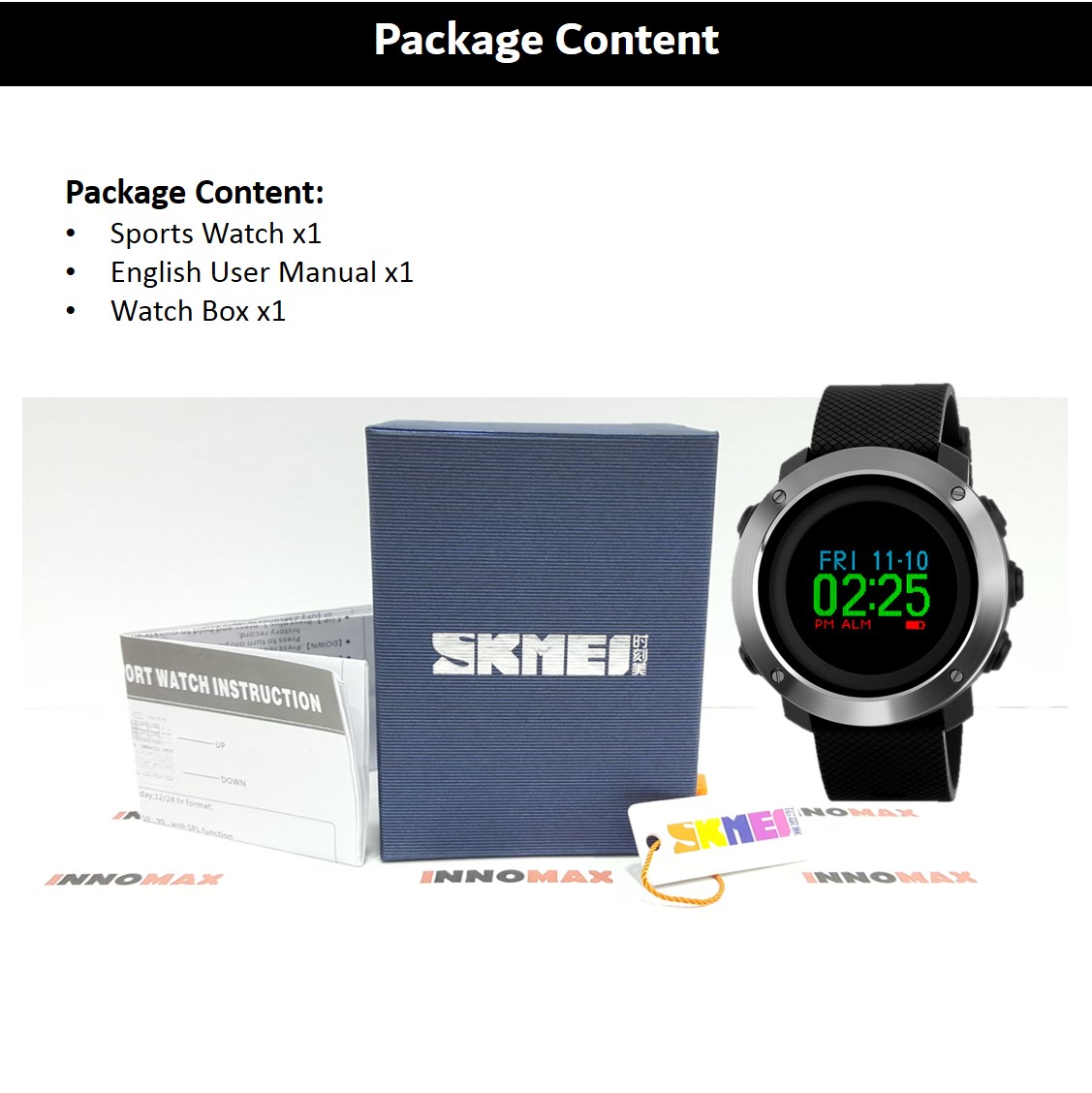 SKMEI Sports Watch 1336 - LED Display - Pedometer Stop Watch Water Res